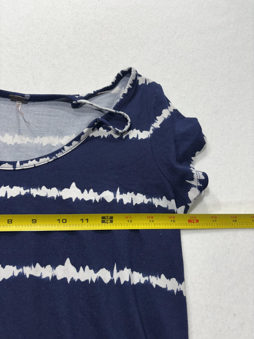 Poof Shirt Womens Medium Blue Stripe Scoop Neck Strap Casual Short Sleeve Tee