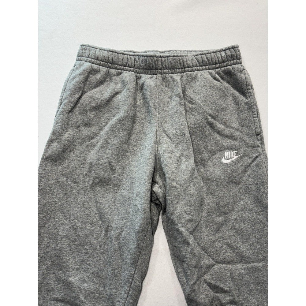 Nike Jogger Pants Mens Medium Gray Fleece Elastic Waist Tapered Athletic Pockets
