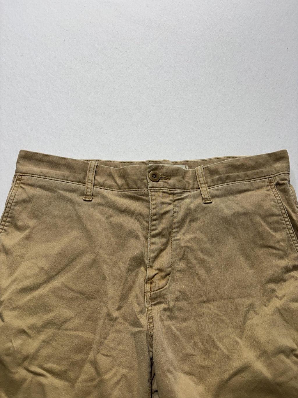 Madewell Chino Shorts Mens 33 Beige 7" Inseam Stretch Flat Front Casual