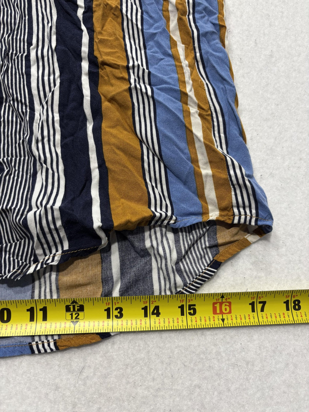 Denim & Flower Mens Small Multicolor Striped Short Sleeve Viscose Button Up
