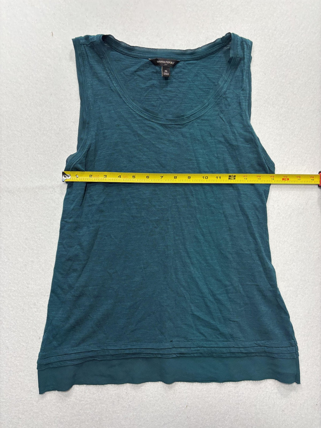 Banana Republic Tank Top Womens M Blue Scoop Neck Layered Hem Summer Casual