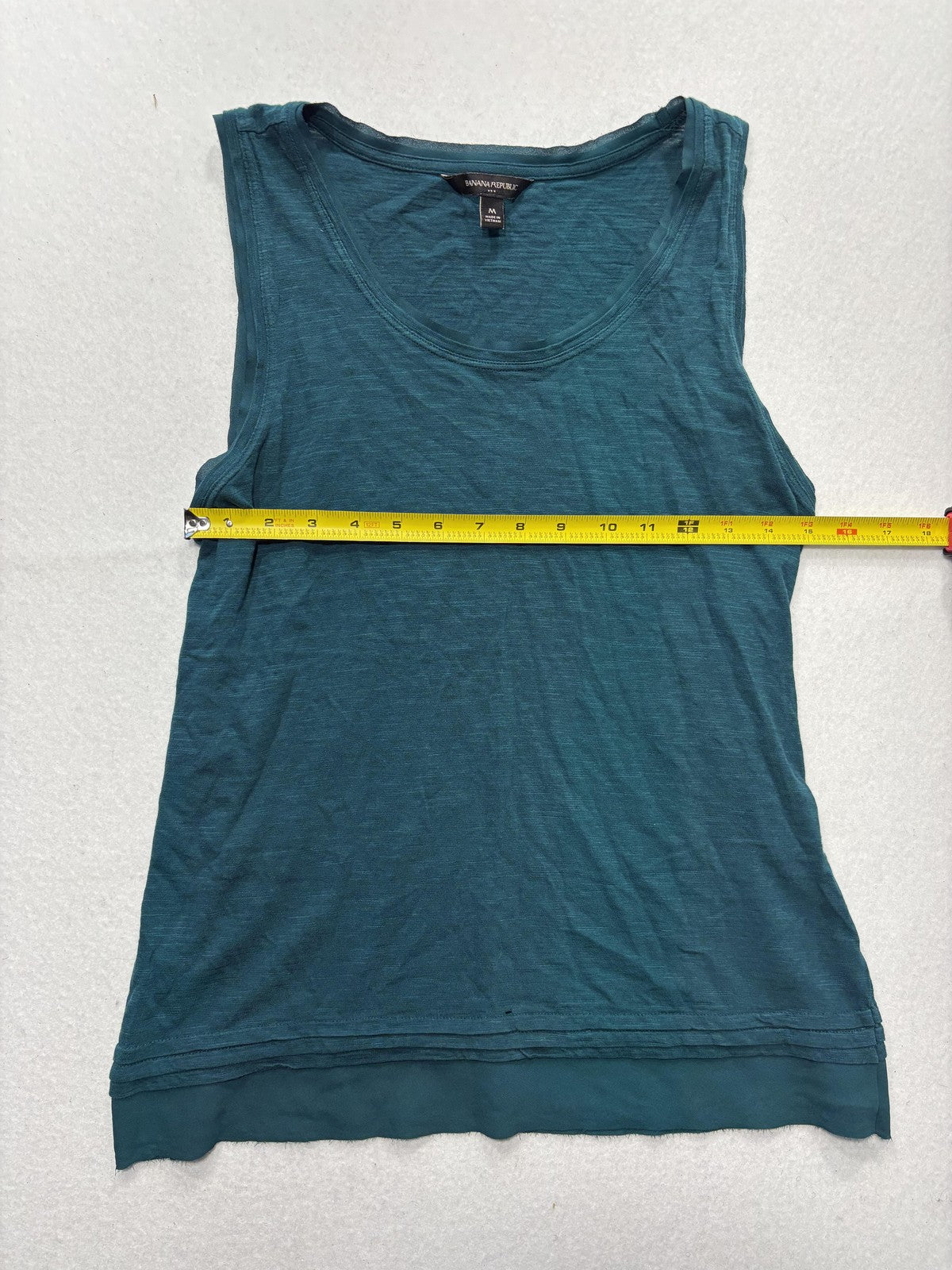Banana Republic Tank Top Womens M Blue Scoop Neck Layered Hem Summer Casual