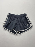 Adidas Running Shorts Womens Large Gray Striped 3" Inseam Lightweight Athletic