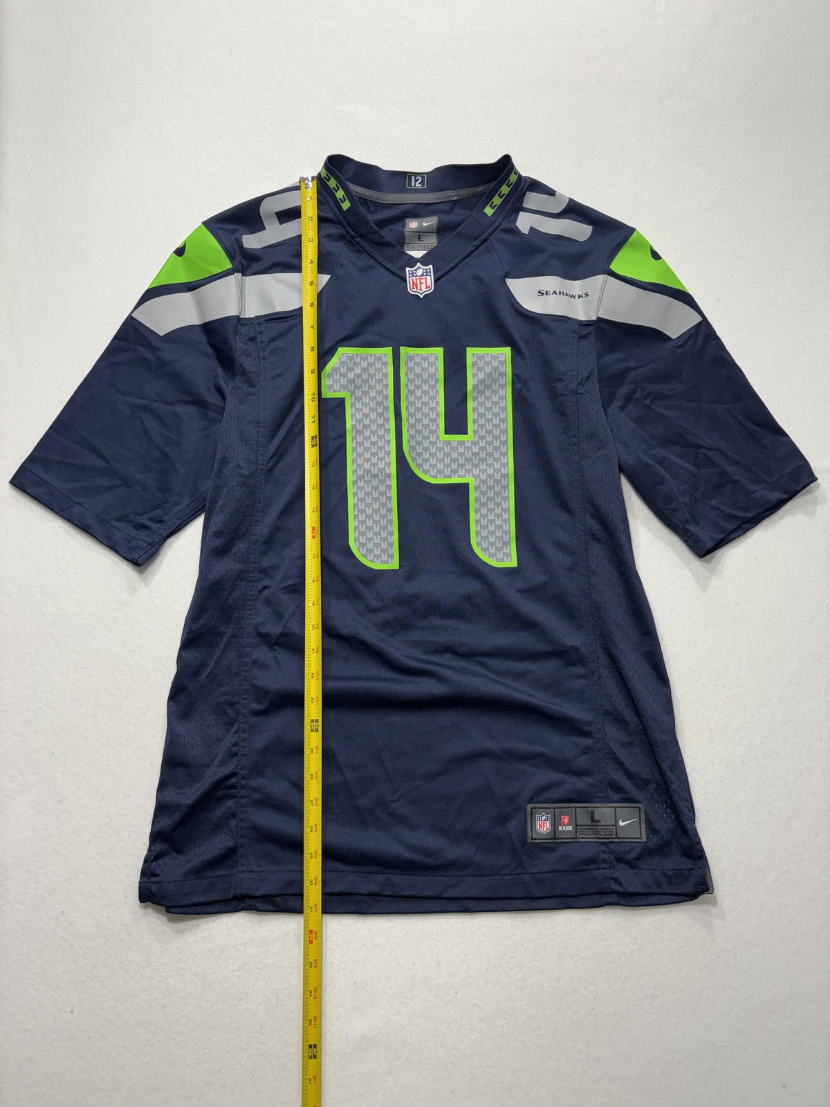 Seattle Seahawks Jersey Mens Large Blue NFL Football Nike DK Metcalf 14 On Field