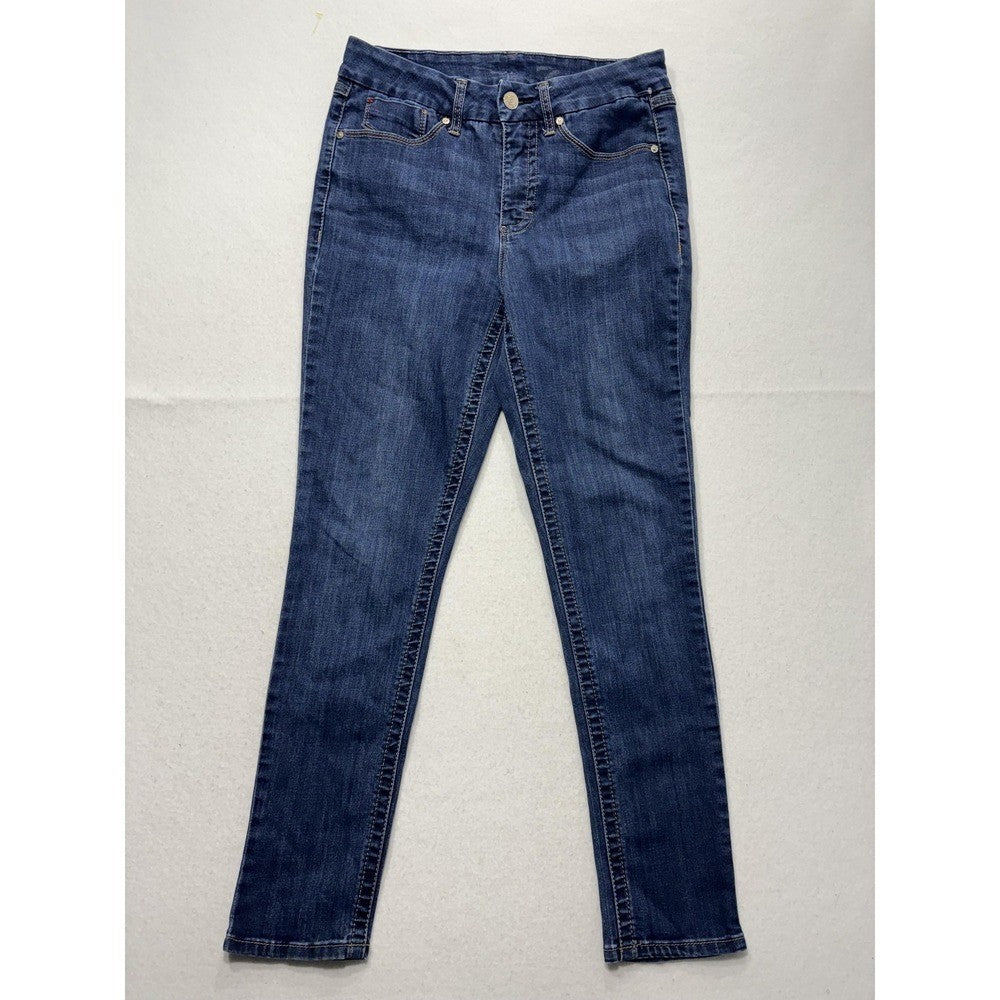Seven7 Jeans Womens 16 Blue Medium Wash Mid Rise Straight Stretch 34x31