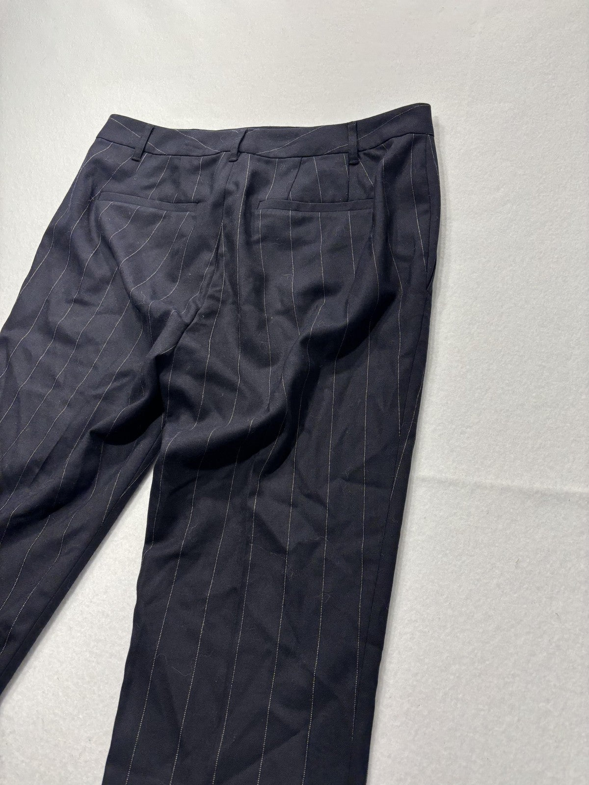 Lauren Ralph Lauren Dress Pants Womens 12 Black Pinstripe Straight Leg Twill