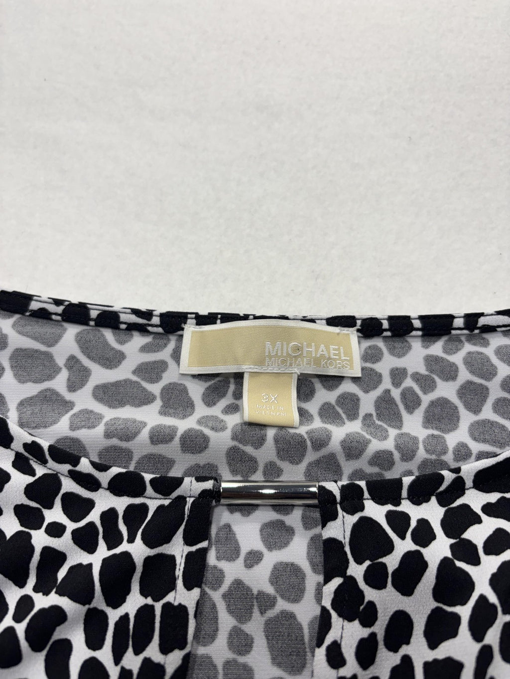 MICHAEL Michael Kors Blouse Womens 3X Black Animal Print Scoop Neck Tunic Top