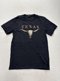 Anvil Shirt Mens Small Black Texas Longhorn Skull Graphic Tee Western State