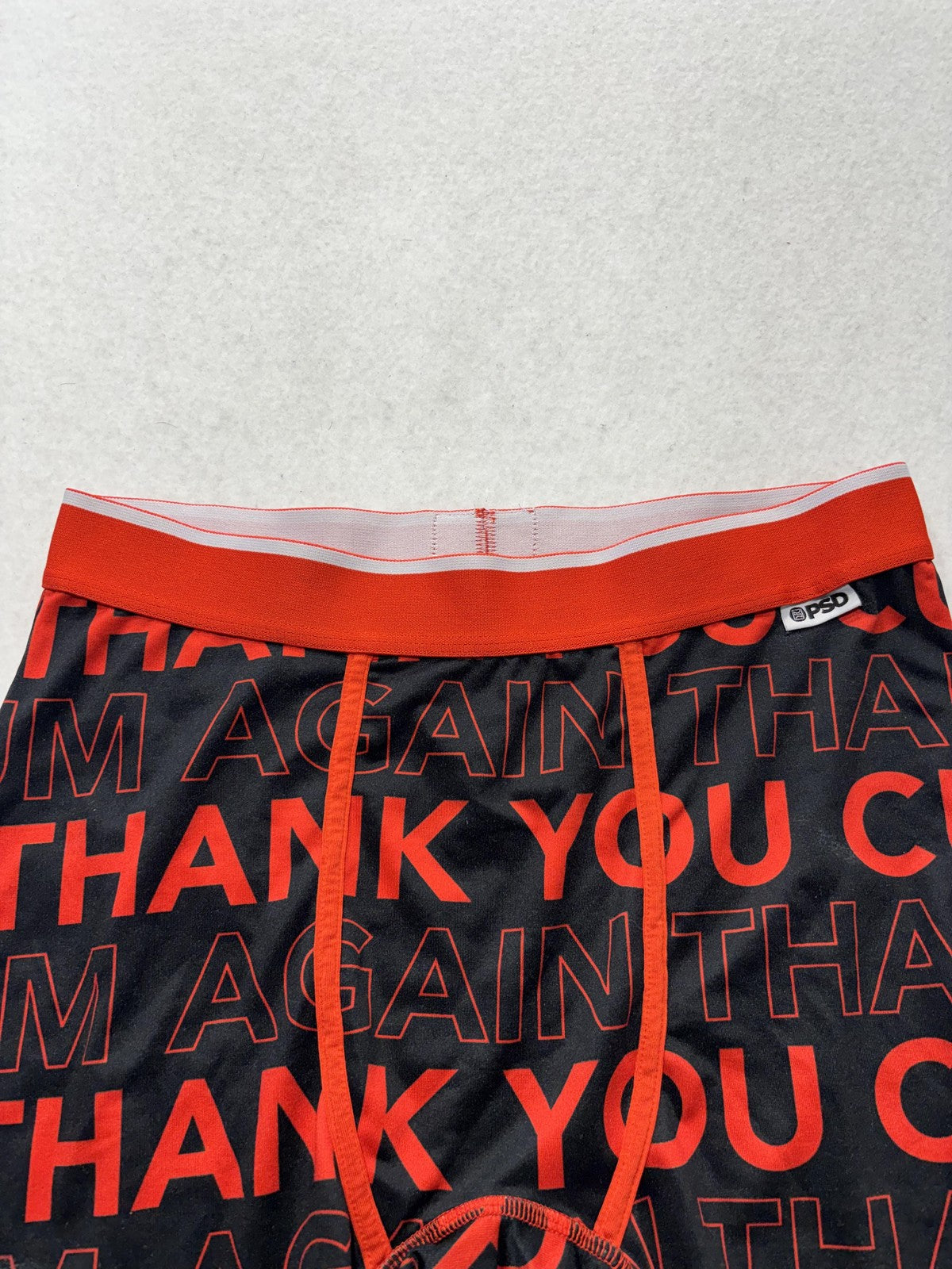 PSD Boxer Briefs Mens Medium Black Thank You Graphic Funny Stretch Underwear