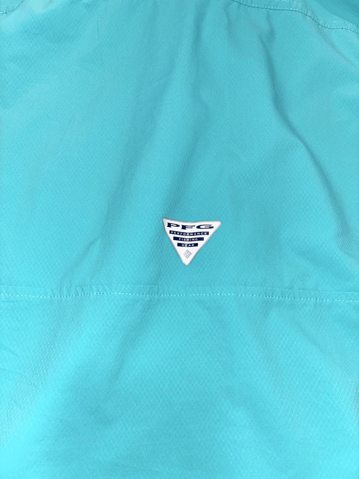 Columbia PFG Omni-Shade Shirt Mens Large Blue Short Sleeve Fishing Button Up