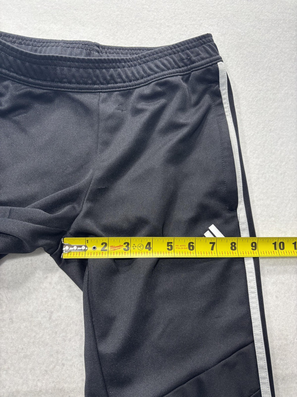 Adidas Track Pants Mens XS Black AEROREADY Elastic Waist Side Stripe Tapered