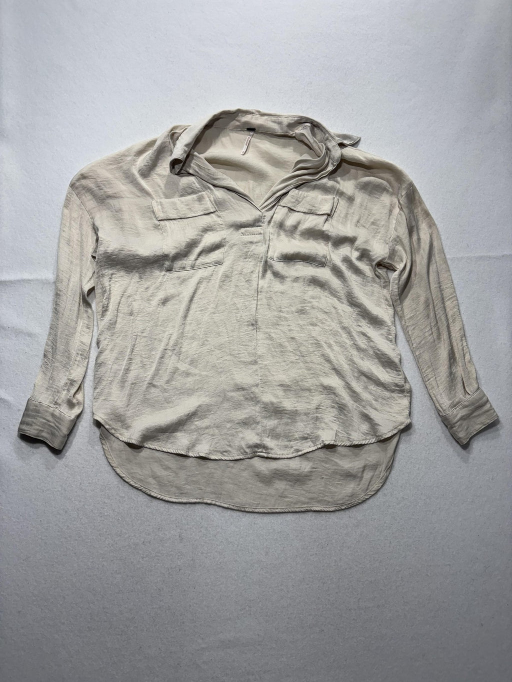 American Eagle Outfitters Blouse Womens XS White V Neck Long Sleeve Tunic Top