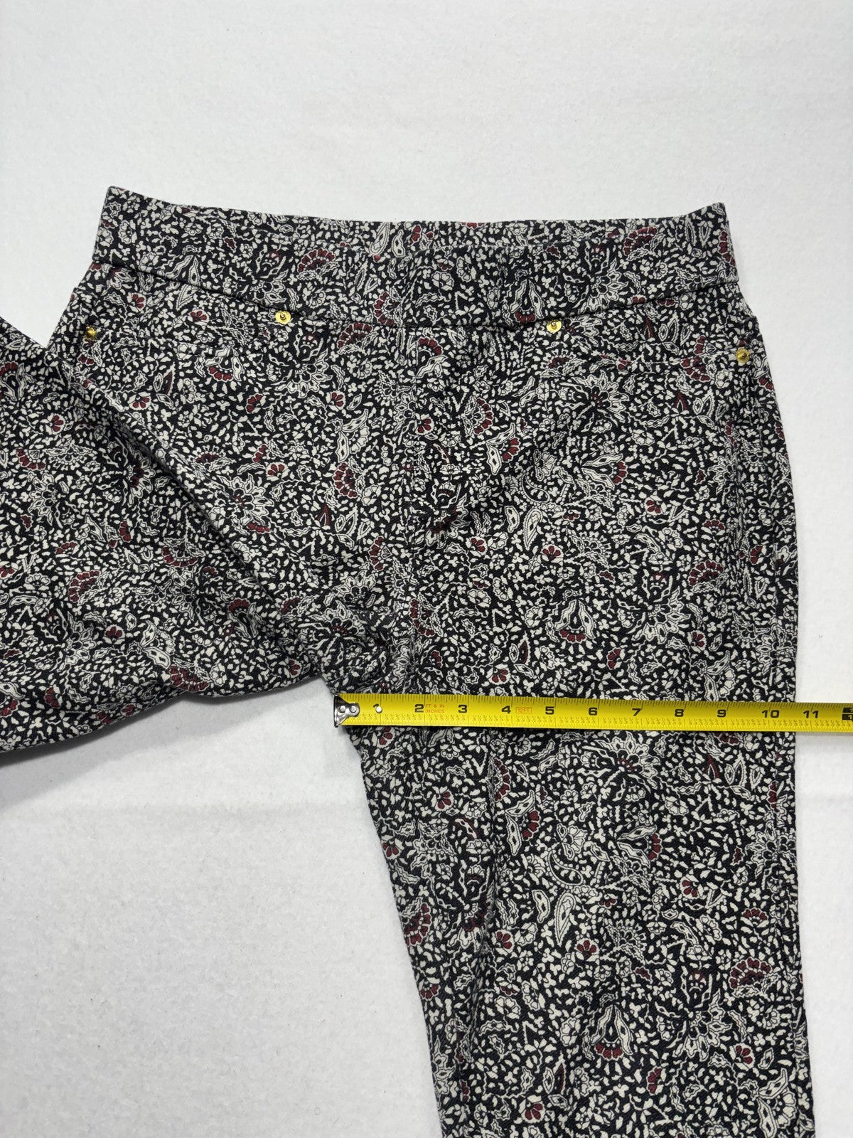 MICHAEL Michael Kors Pants Womens Large Black Paisley Jegging Pull On Stretch