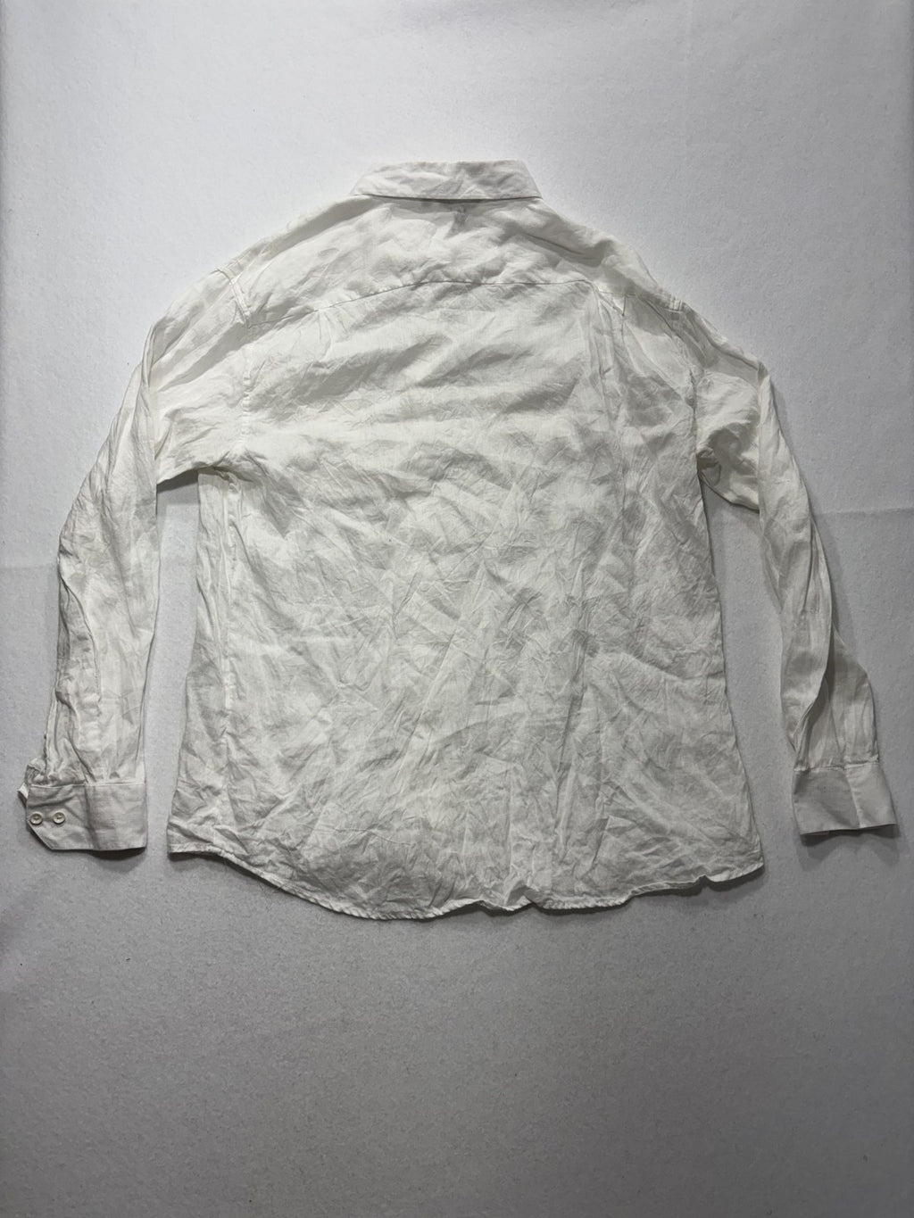 X Amiani Shirt Mens XL White Linen Long Sleeve Button Up Lightweight Casual