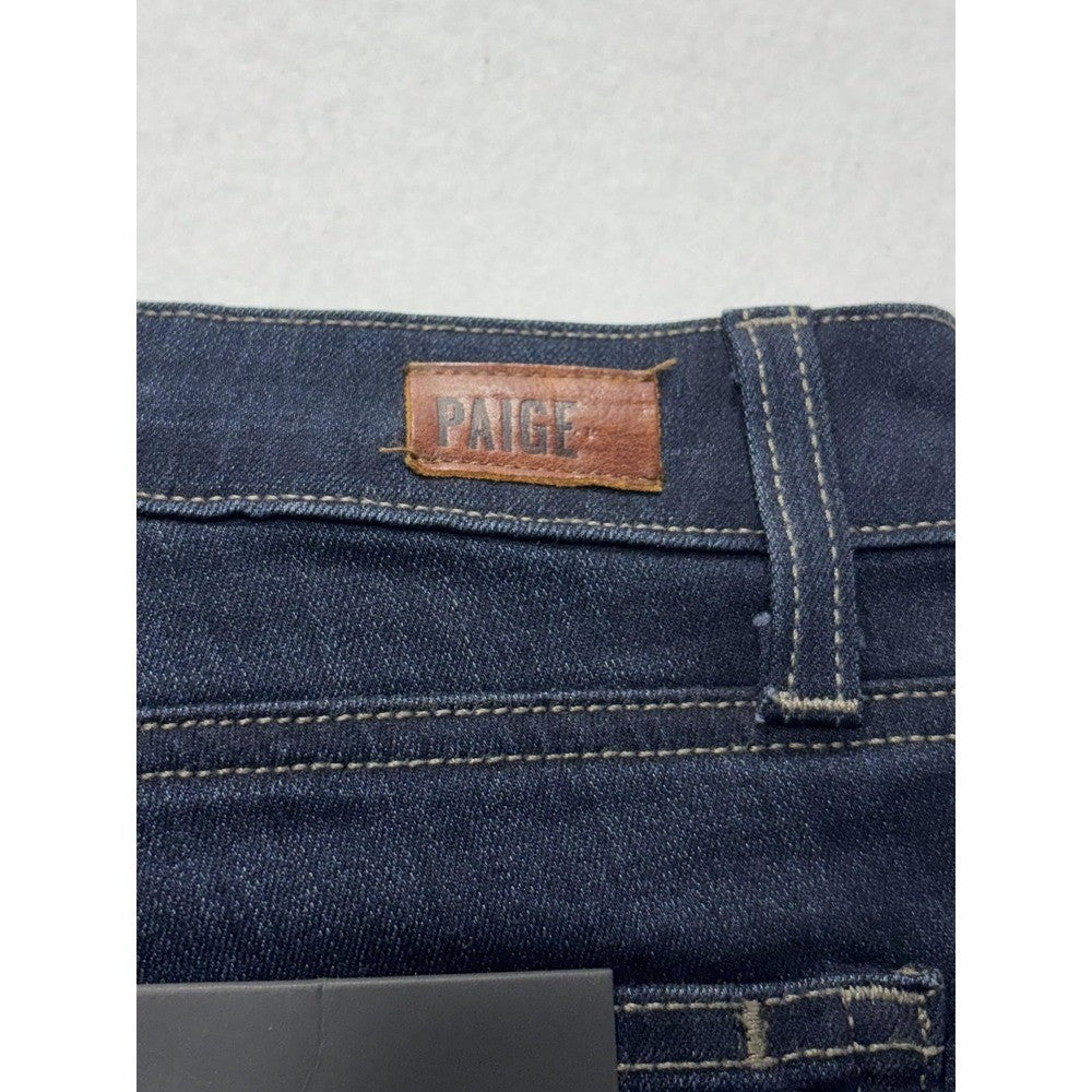 Paige Edgemont Jeans Womens 31 Blue Dark Wash Mid Rise Ultra Skinny 31x29.5 Zips