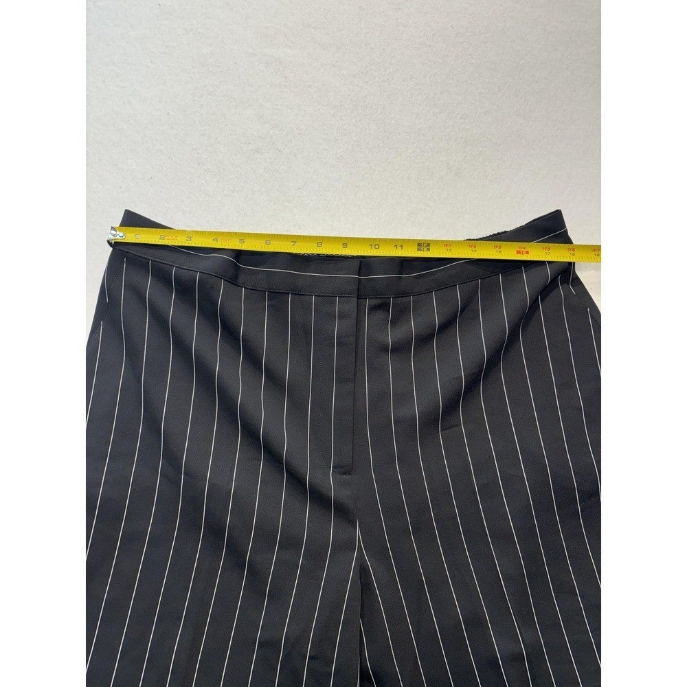 Nordstrom Penelope Pinstripe Wide Leg Dress Pants Black Womens XXL N0501923MI