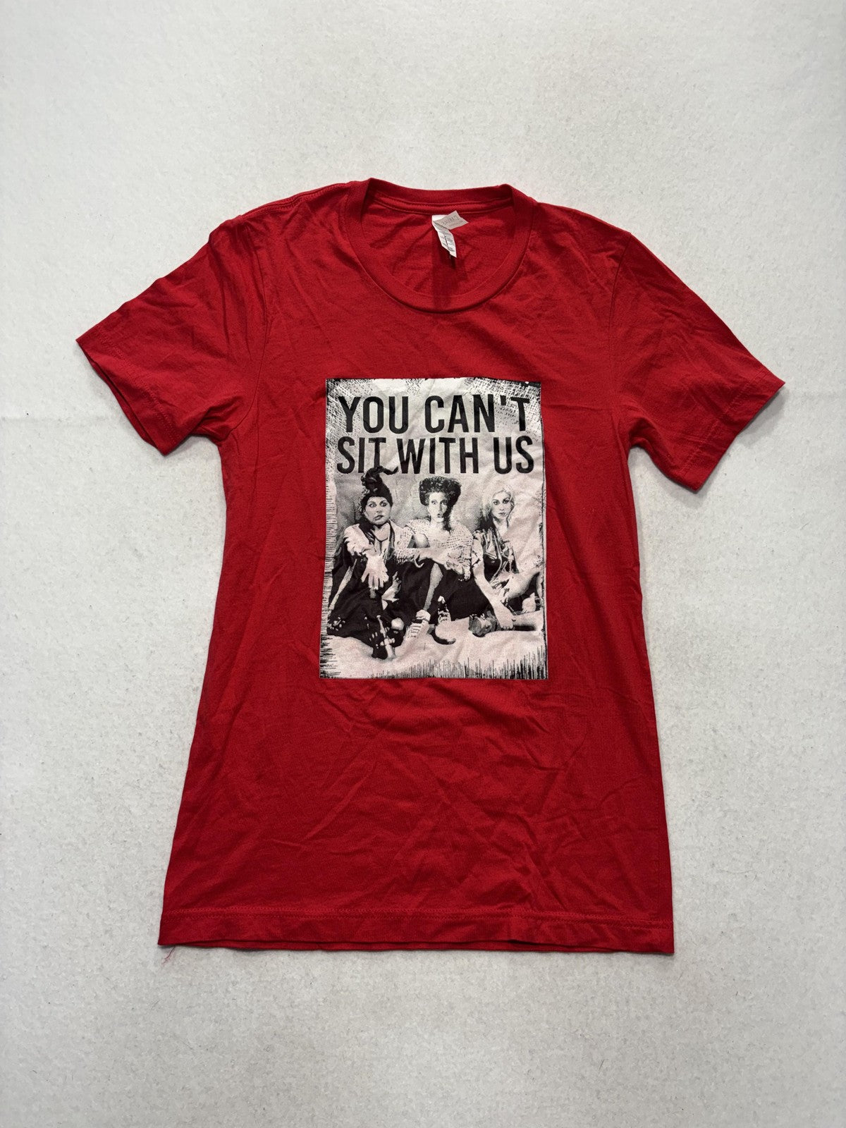 Bella + Canvas Shirt Womens S Red Crew Neck You Can't Sit With Us Graphic Tee