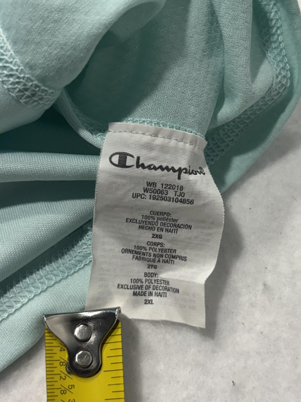 Champion Shirt Womens 2XL Green V Neck Short Sleeve Moisture Wicking Top