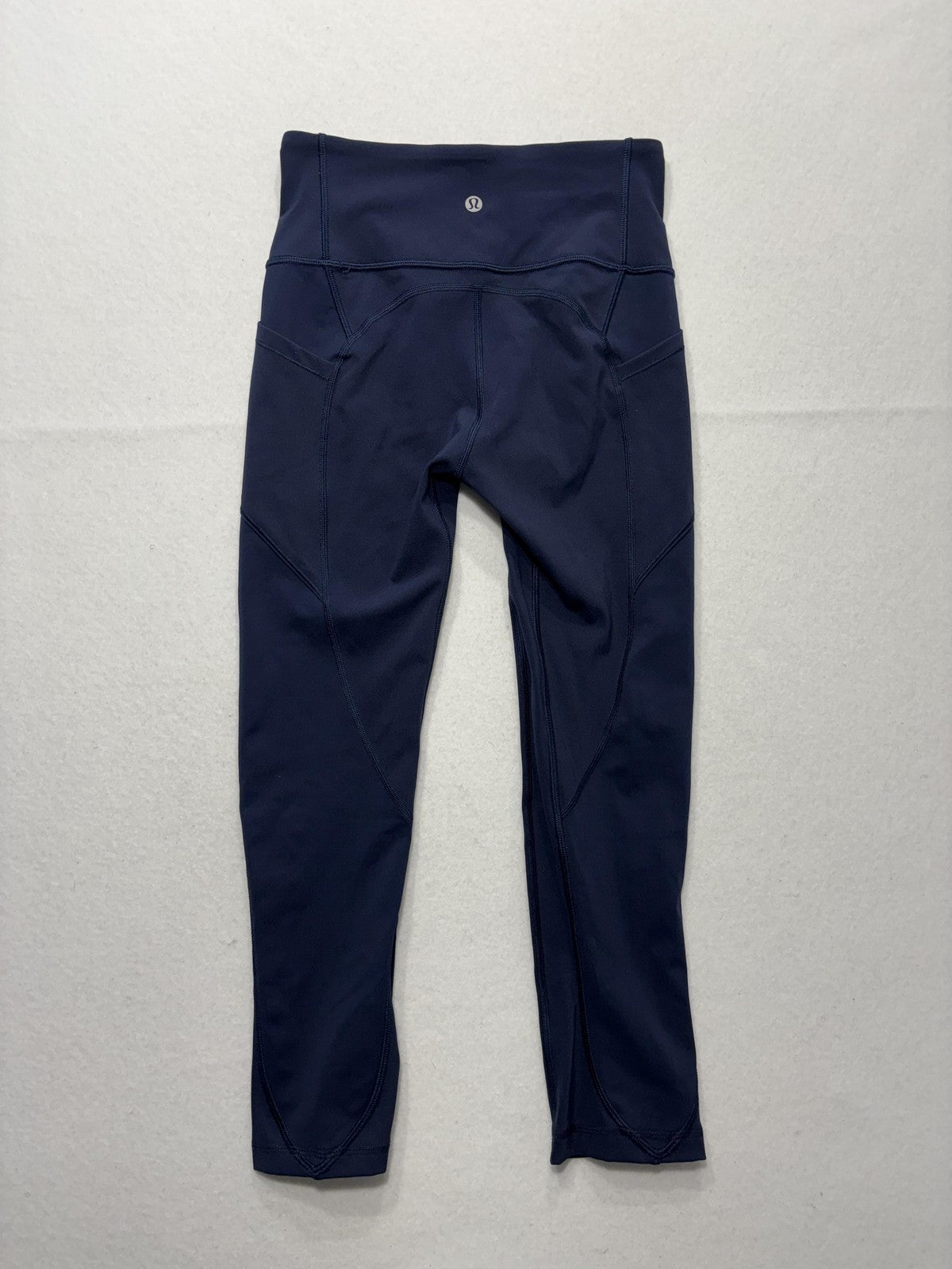 Lululemon Leggings Womens 4 Blue High Rise Cropped 24" Inseam Pocket Stretch