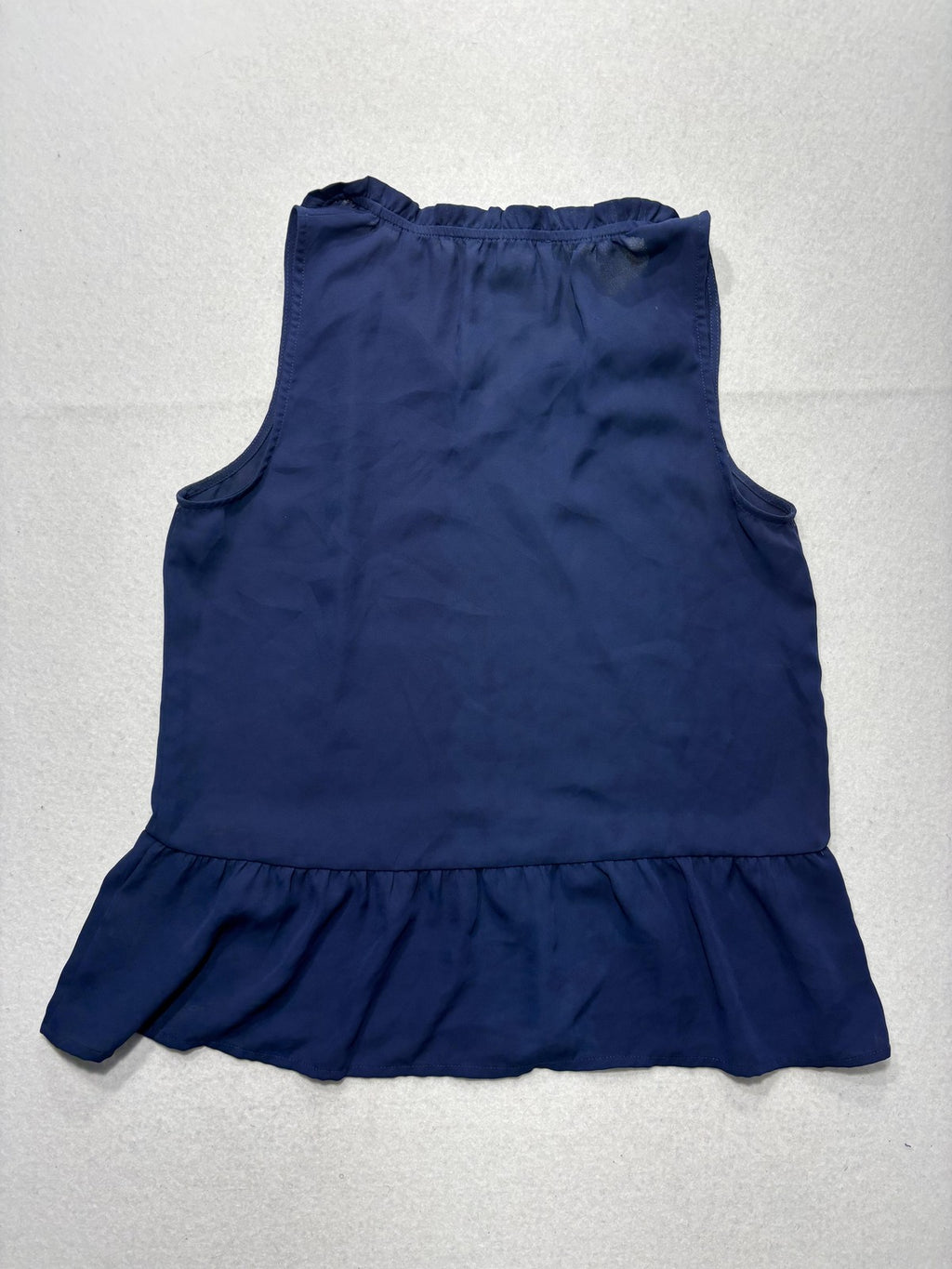 MICHAEL Michael Kors Blouse Womens Small Blue V Neck Chain Tie Ruffle Tunic Top