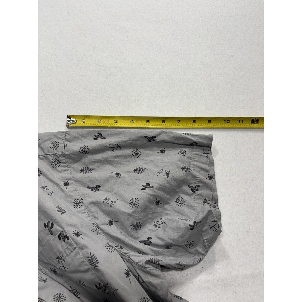 Columbia Shirt Mens Large Gray Desert Print Short Sleeve Button Up Cotton XM8259