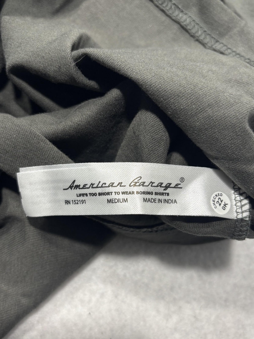 American Garage Shirt Mens Medium Gray Bonsai Tree Embroidered Graphic Tee