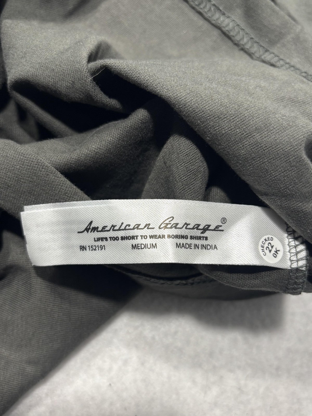 American Garage Shirt Mens Medium Gray Bonsai Tree Embroidered Graphic Tee