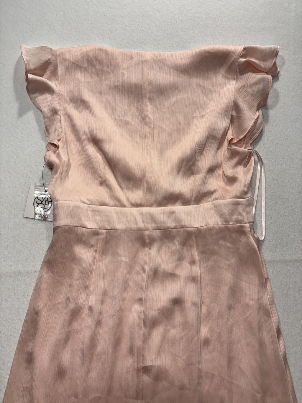 Sage Collective Dress Womens 10 Pink V Neck Flutter Sleeve Satin A Line Midi