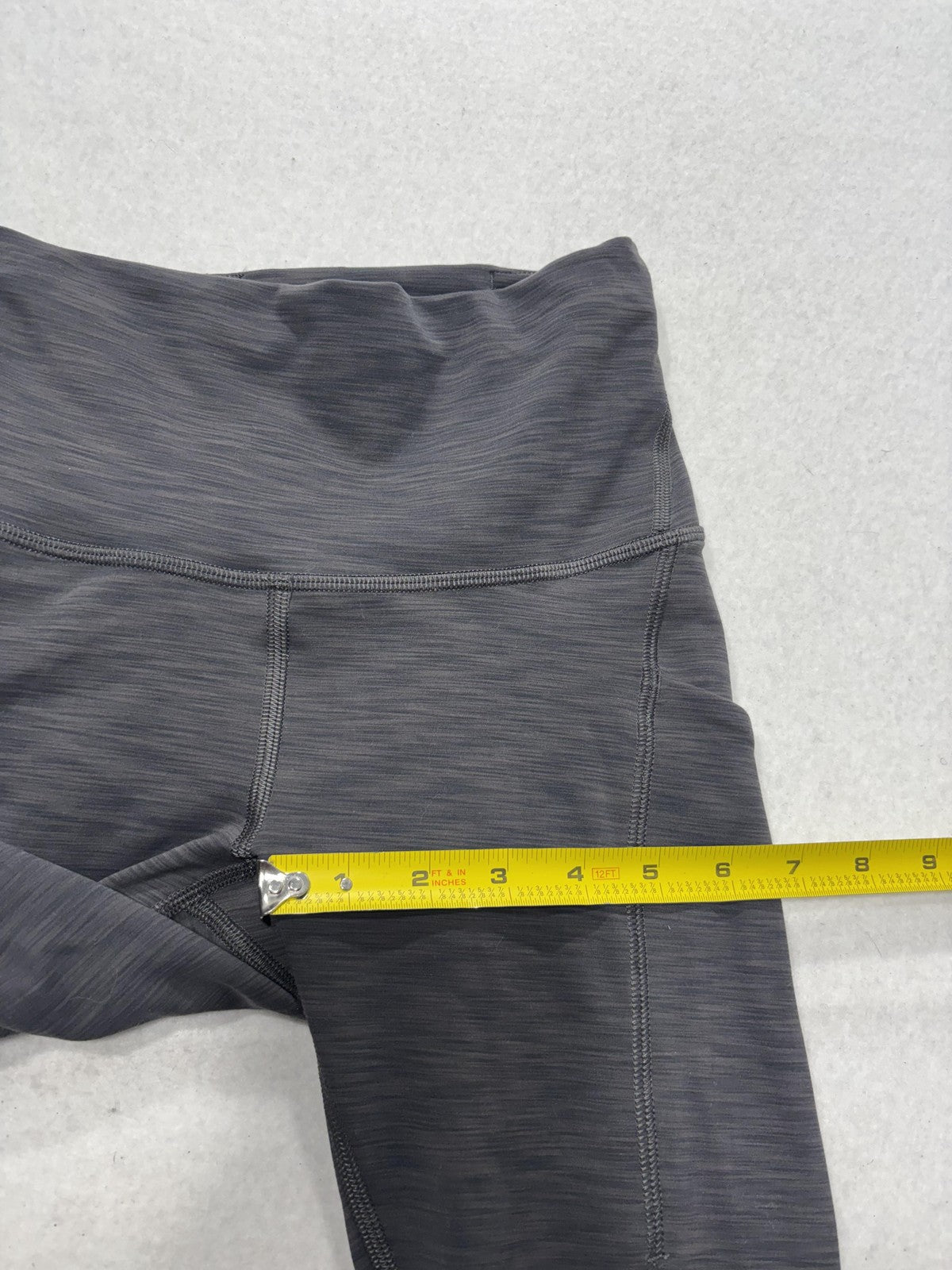 Lululemon Leggings Womens 2 Gray High Rise 26" Inseam Ankle Yoga Stretch Pockets