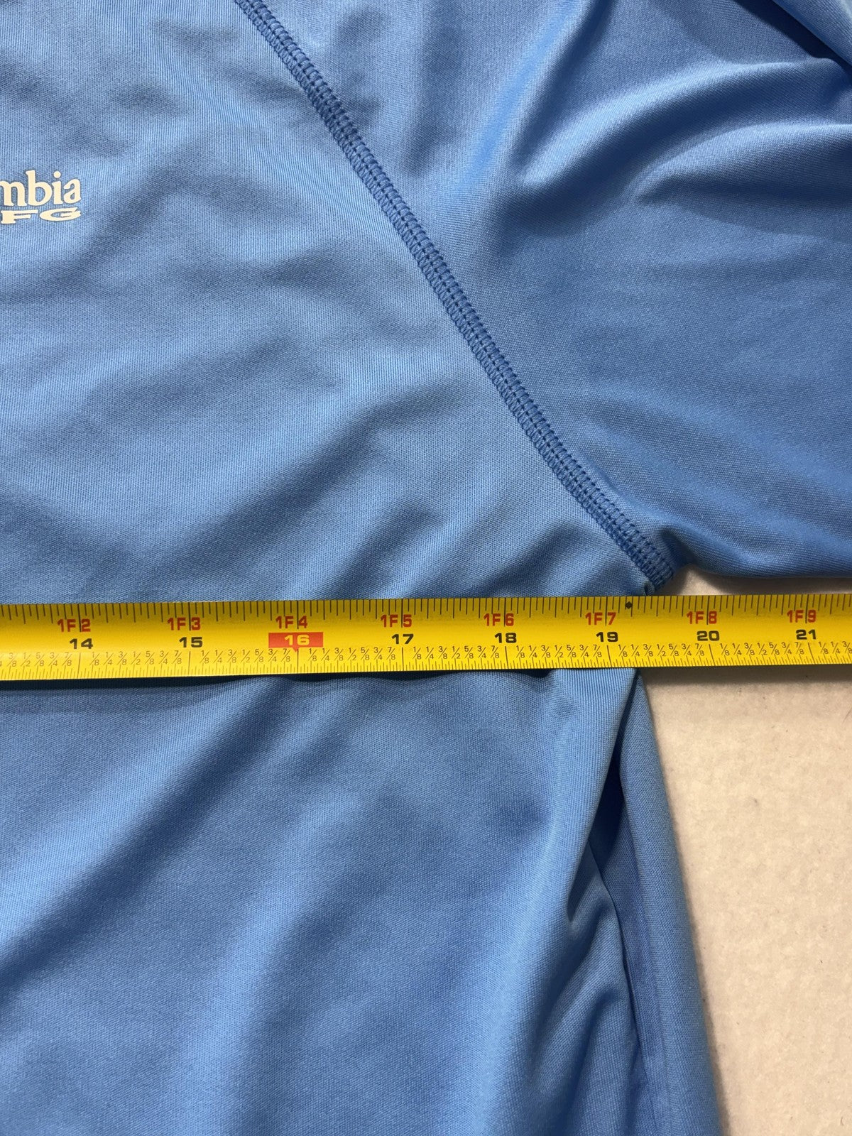 Columbia PFG Omni-Shade Shirt Mens Medium Blue Long Sleeve Fishing Lightweight