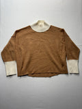 Maeve Sweater Womens Medium Brown Mock Neck Dolman Sleeve Knit Relaxed Pullover