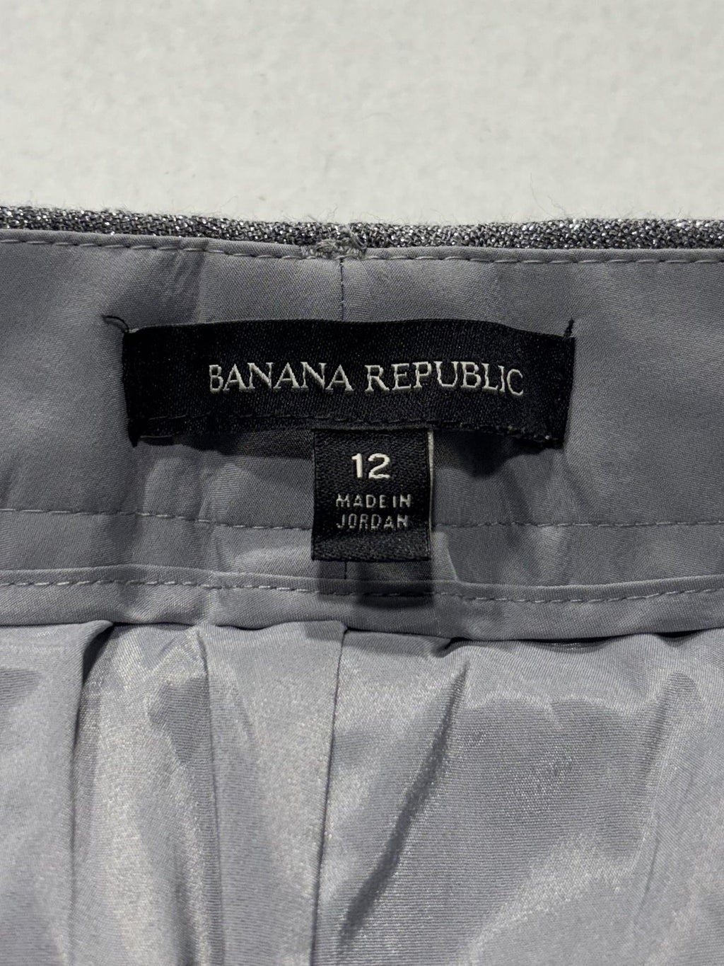 Banana Republic Pants Womens 12 Silver Avery Straight Leg Ankle Glitter Party