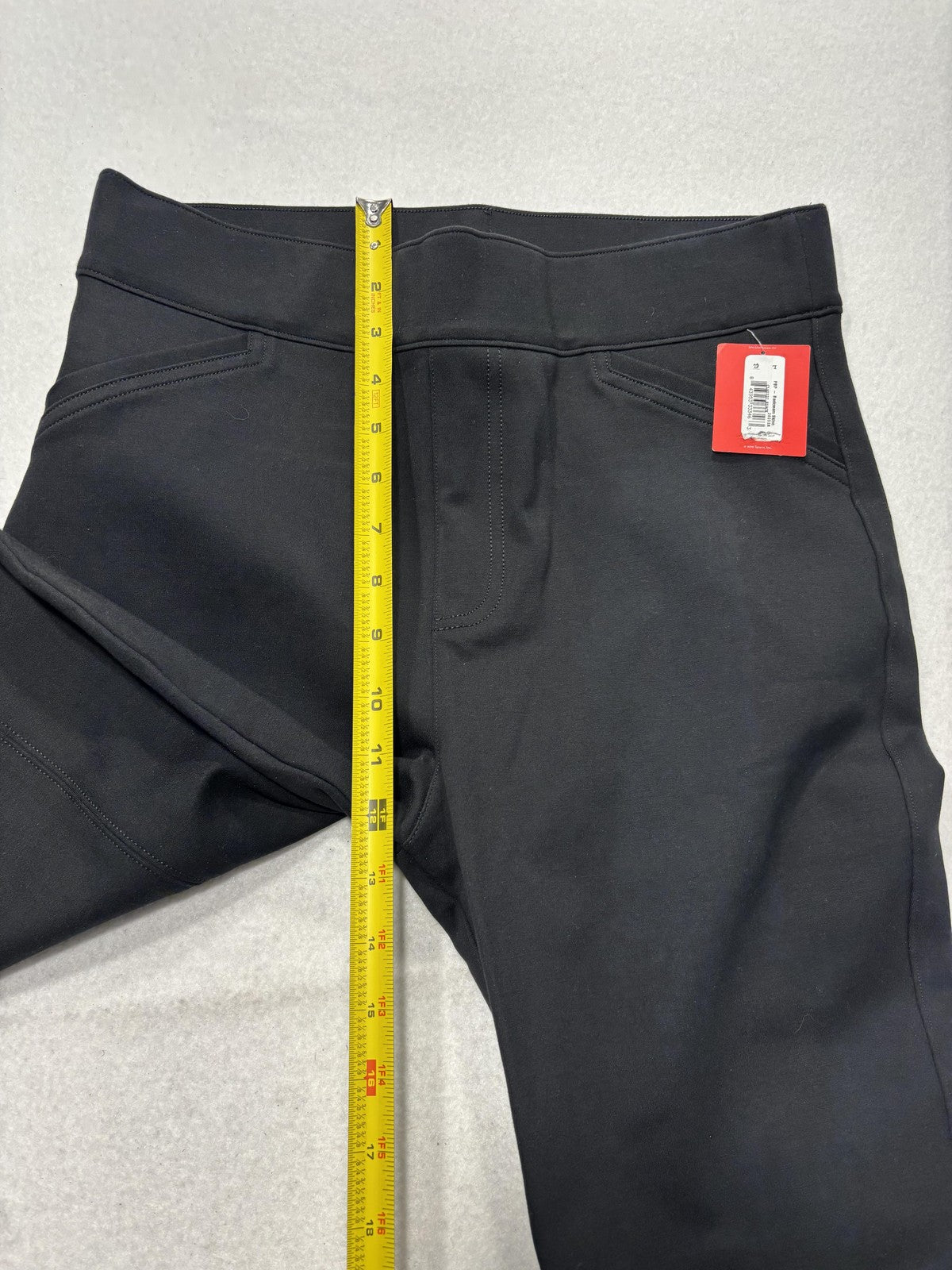 Spanx Dress Pants Womens Large Black Ponte Skinny Pull On Shaping Ankle Work