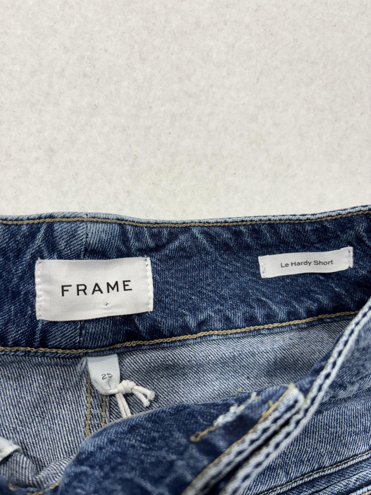 FRAME Shorts Womens 25 Blue Le Hardy Short High Rise Mom Denim Zip Fly