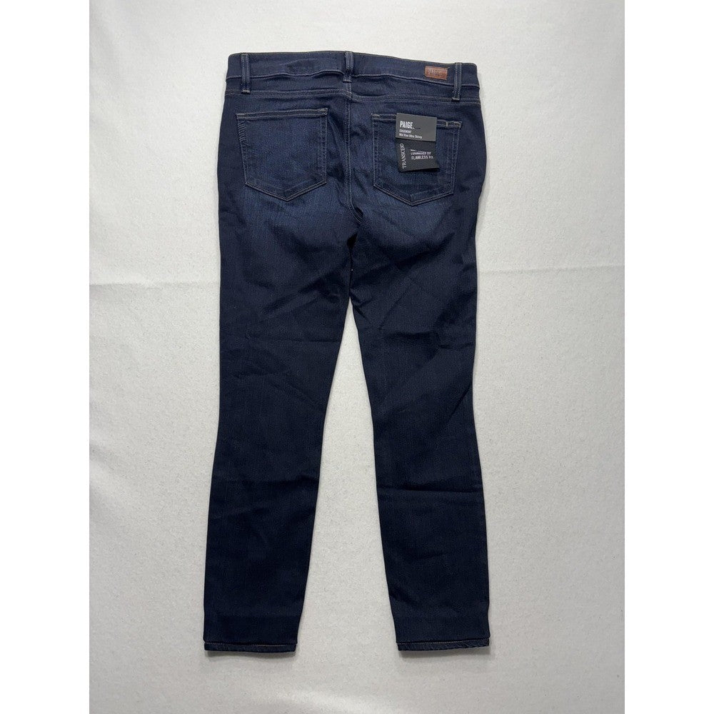 Paige Edgemont Jeans Womens 31 Blue Dark Wash Mid Rise Ultra Skinny 31x29.5 Zips