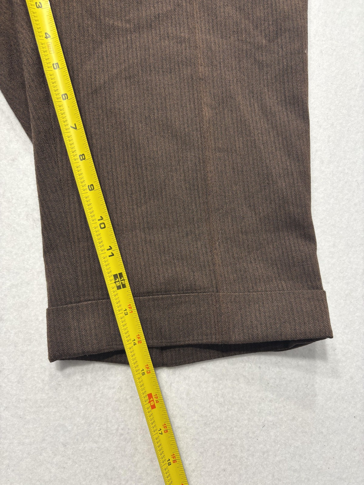 MICHAEL Michael Kors Shorts Womens 10 Brown Herringbone Bermuda Cuffed Twill