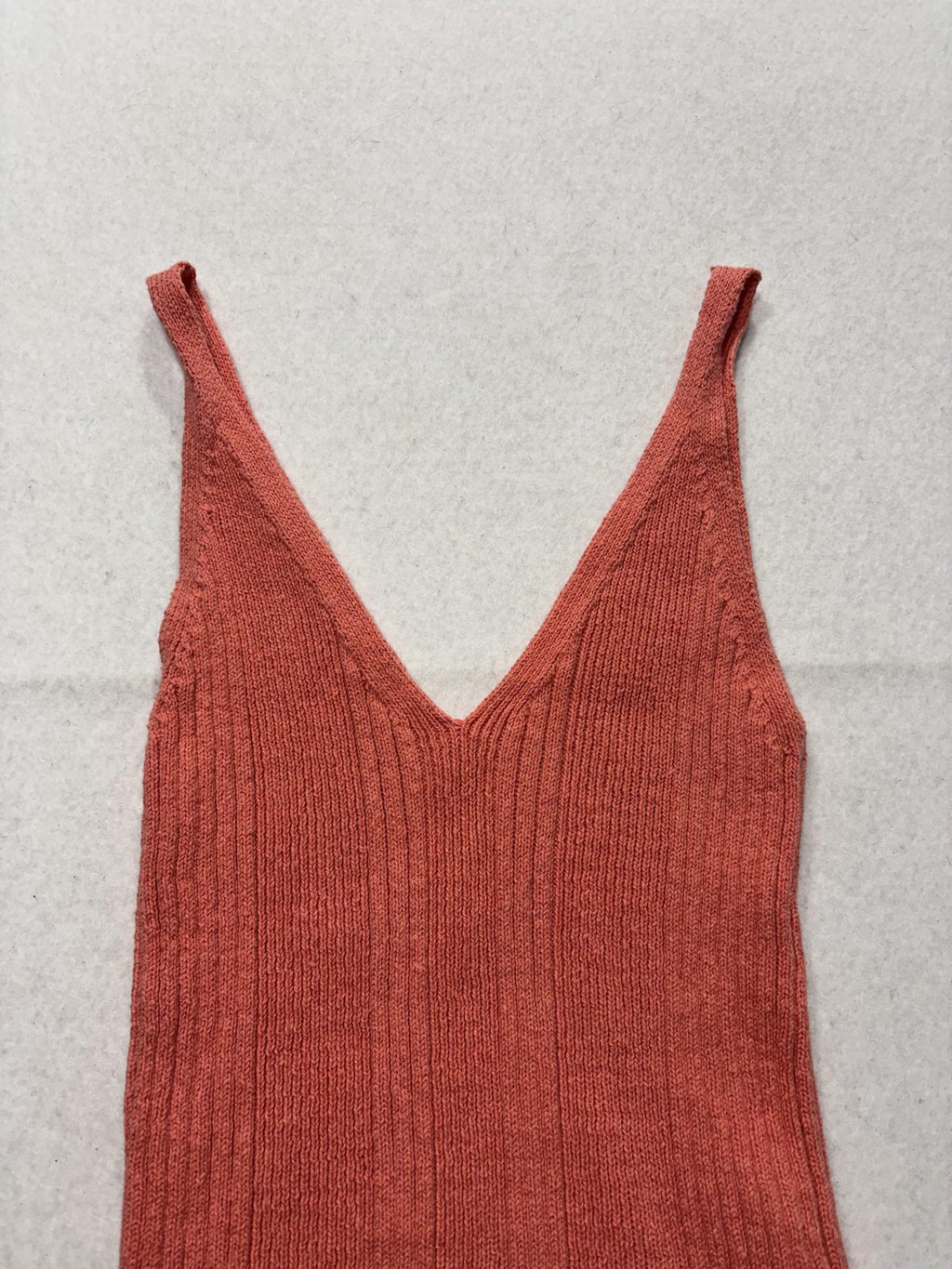 Anthropologie Tank Womens Small Pink V Neck Ribbed Knit Cami Top Stretch Casual
