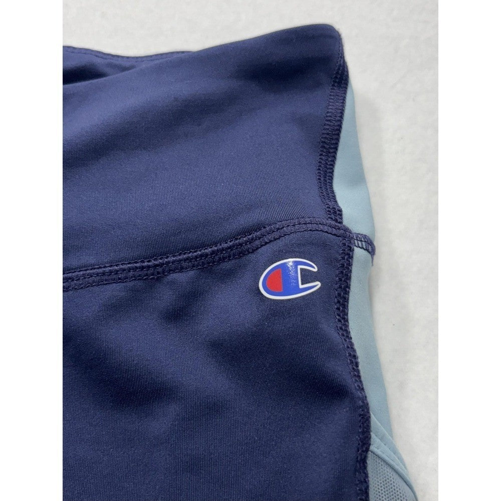 Champion Leggings Womens XL Blue Colorblock Zip Ankle Athleticwear M9217