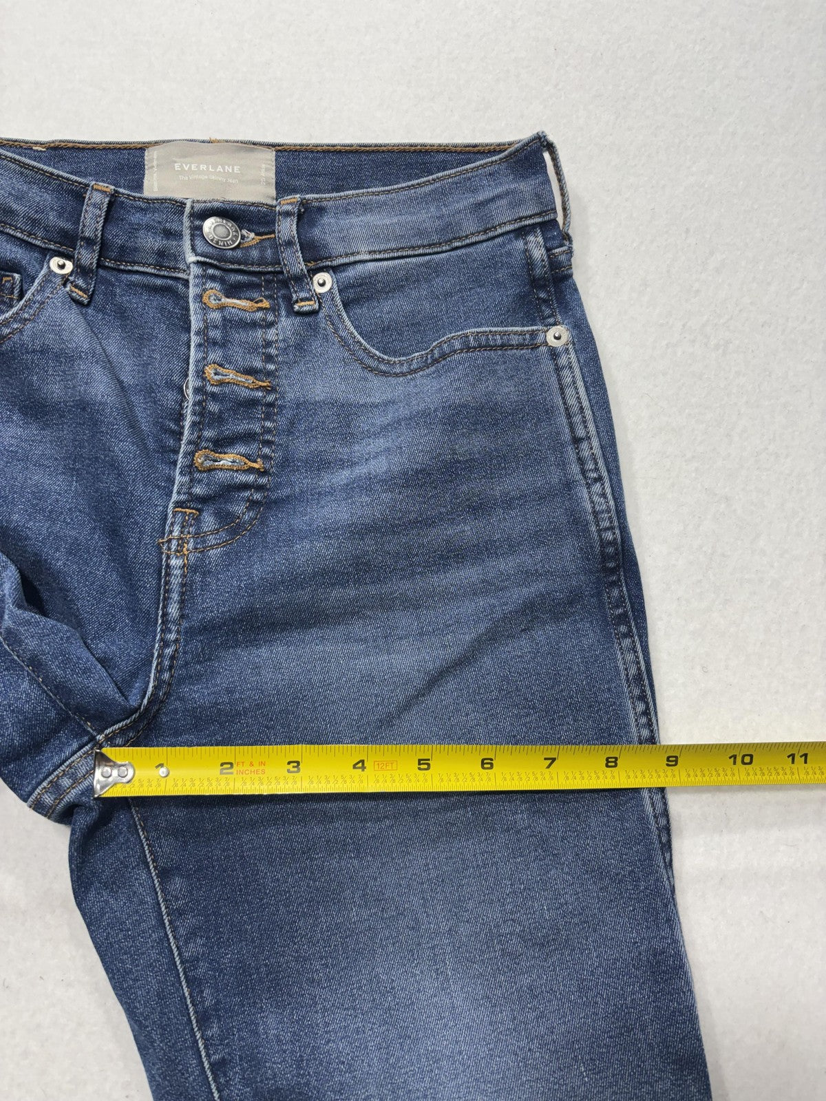 Everlane Jeans Womens 25 Ankle Blue High Rise Skinny Stretch Raw Hem 25x27