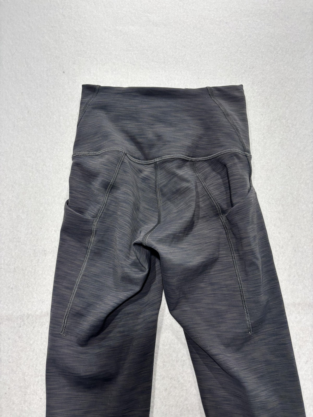 Lululemon Leggings Womens 2 Gray High Rise 26" Inseam Ankle Yoga Stretch Pockets