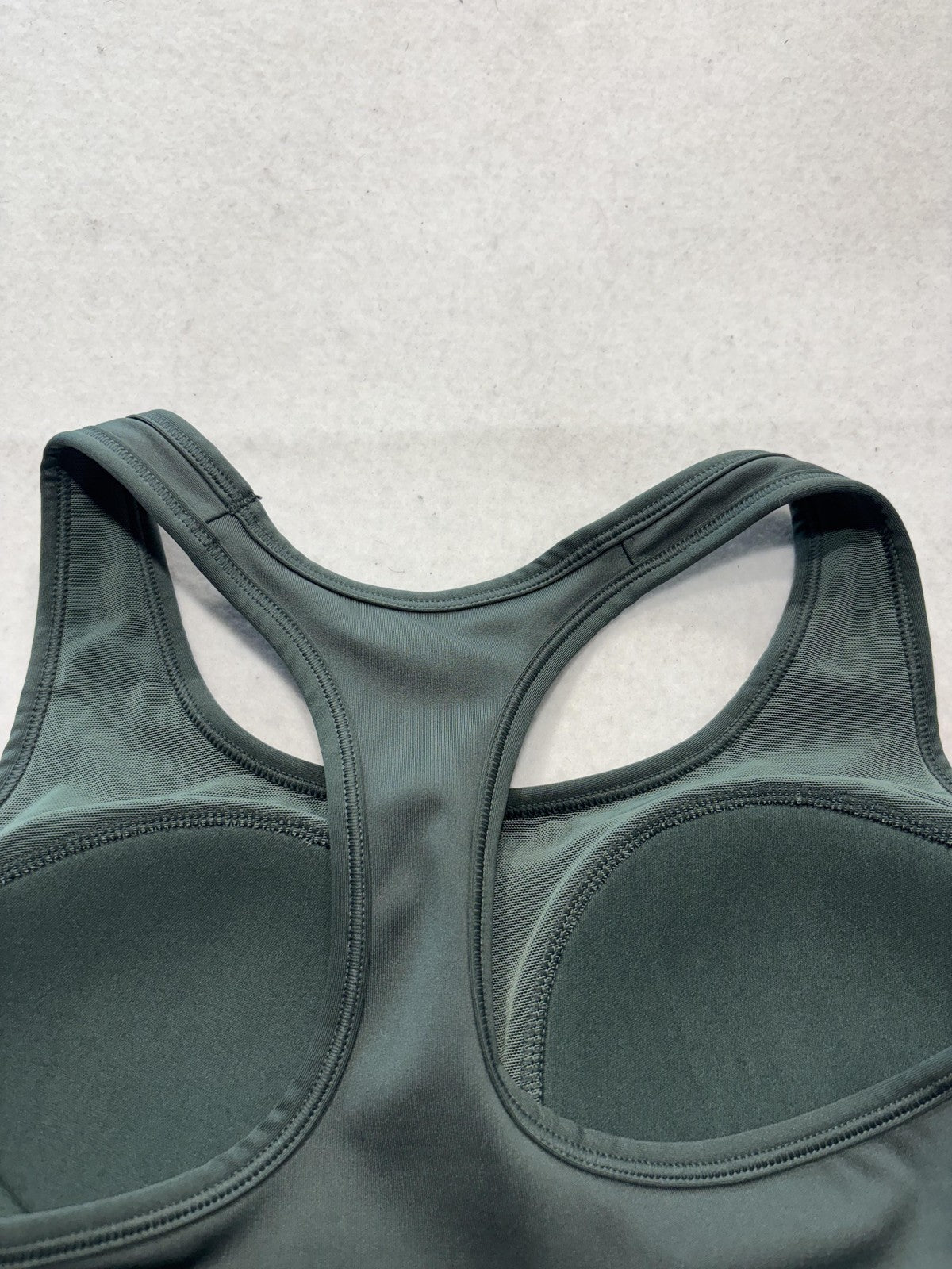 Nike Sports Bra Womens Small Green Racerback Medium Support Padded Logo Athletic