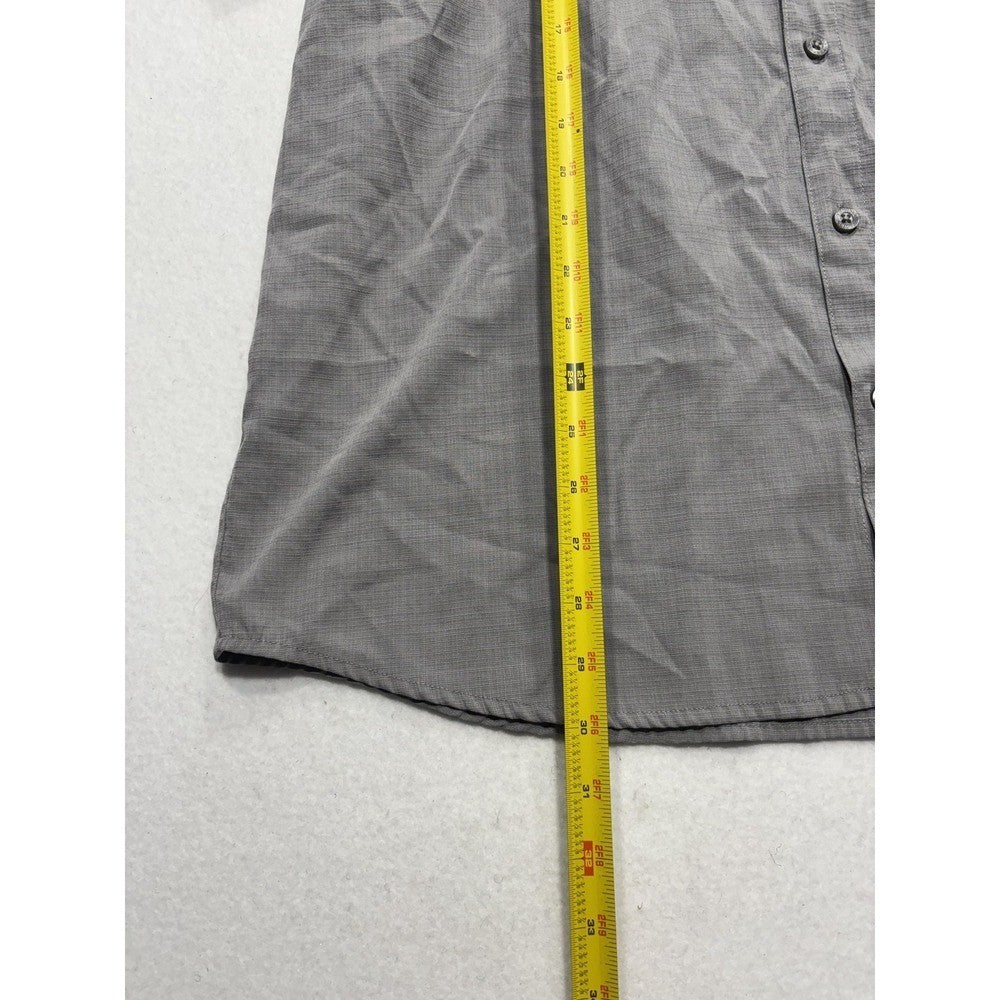 Columbia Shirt Mens XL Gray Check Short Sleeve Button Up Lightweight Casual