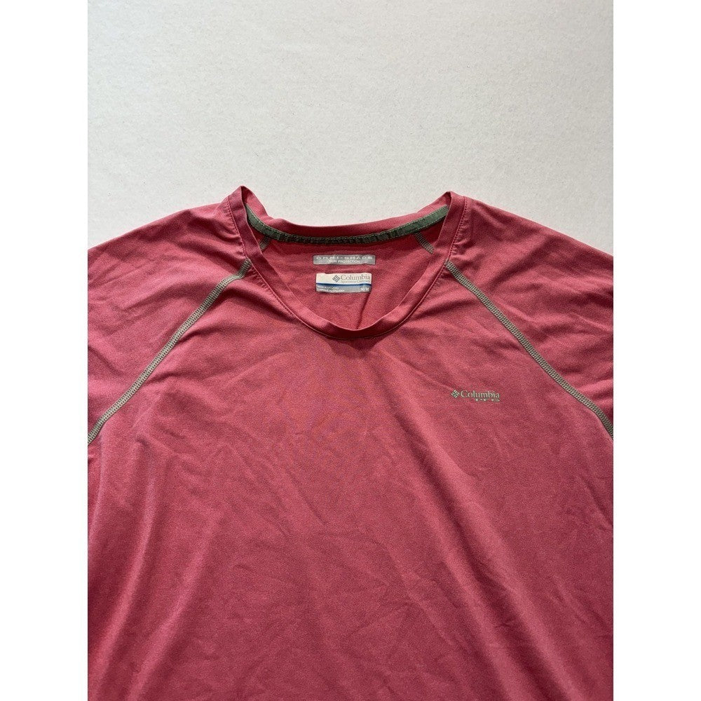 Columbia PFG Omni-Shade Shirt Womens M Pink Crew Neck Long Sleeve Sun Protection
