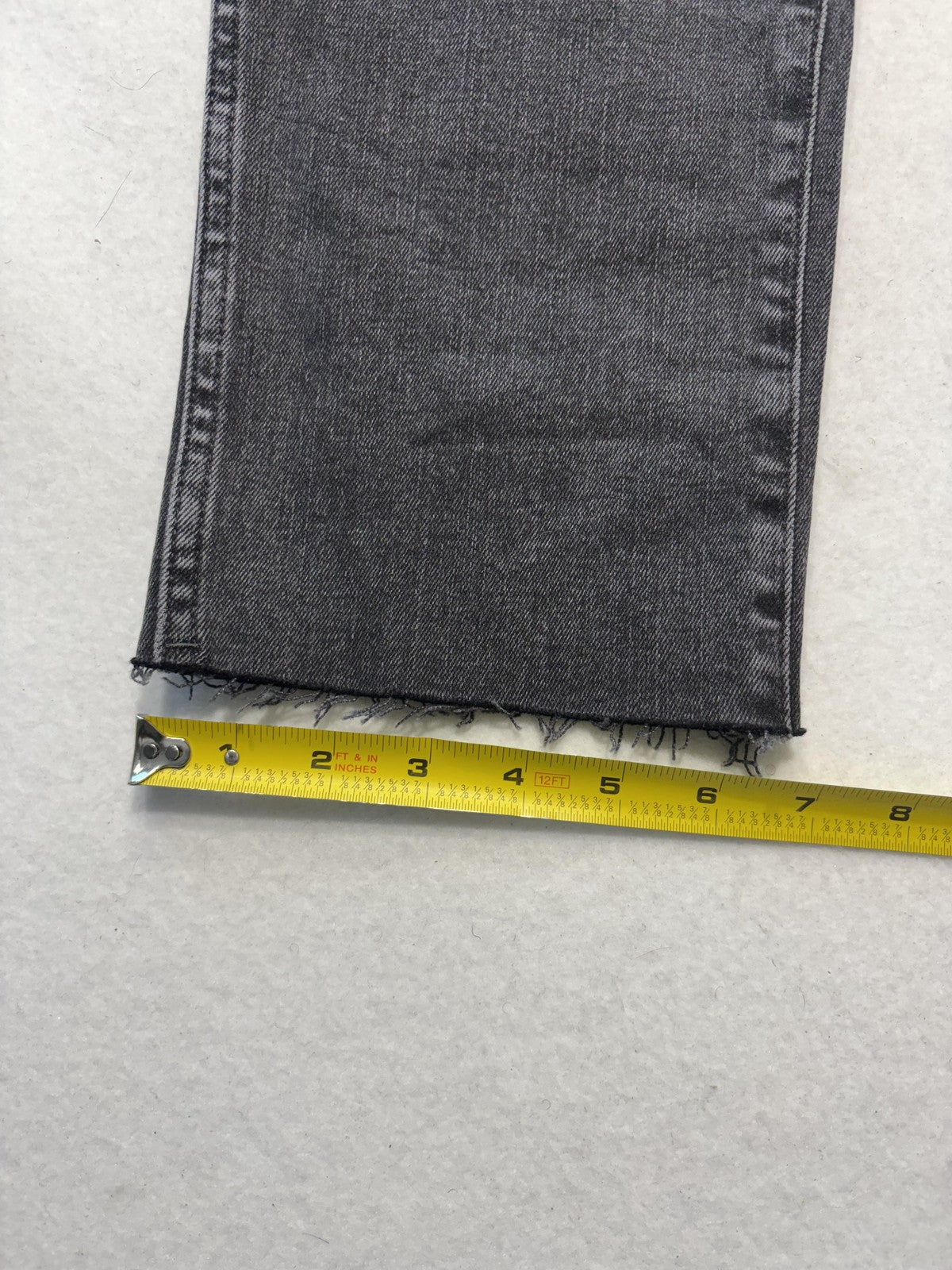 Madewell Jeans Womens 30 Charcoal Wash Mid Rise Stovepipe Raw Hem Stretch 30x28