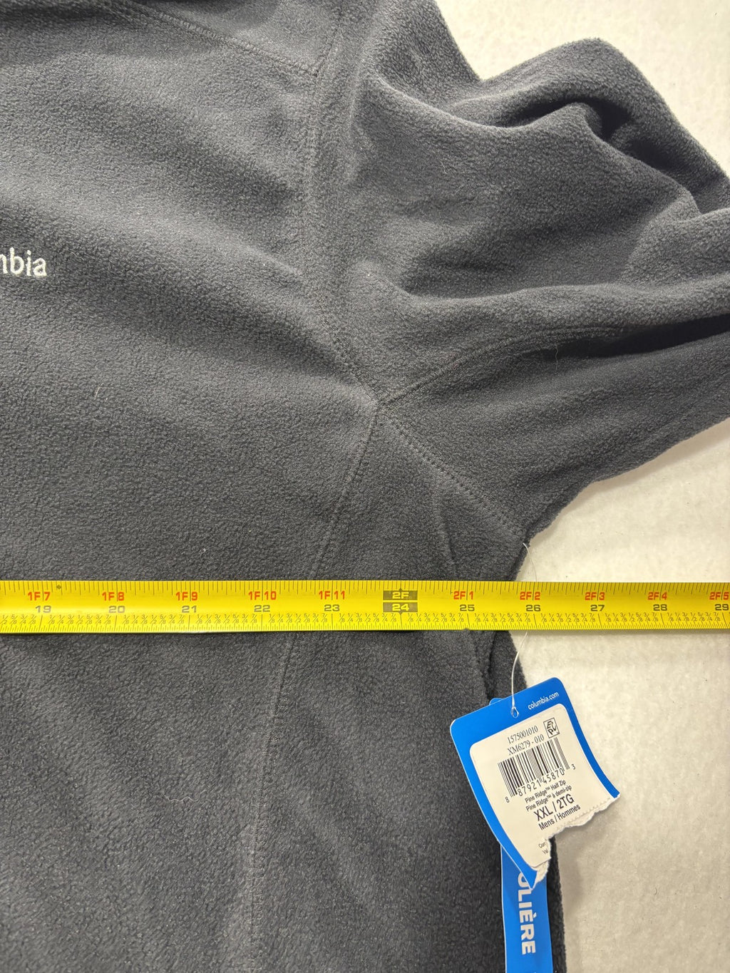 Columbia Pullover Mens 2XL Gray Pine Ridge Fleece 1/4 Zip Mock Neck Outdoor