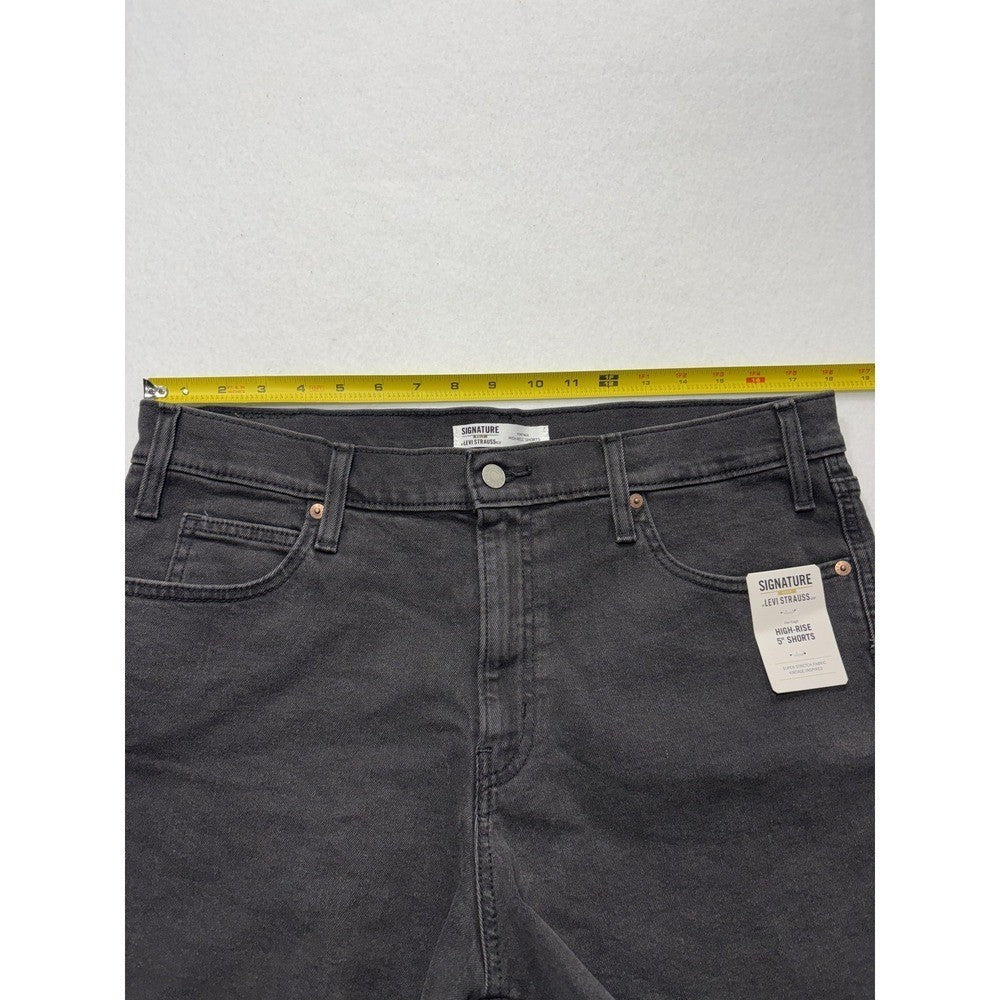 Signature By Levi Strauss & Co Shorts Womens 12 Gray High Rise 5" Cut Off Denim