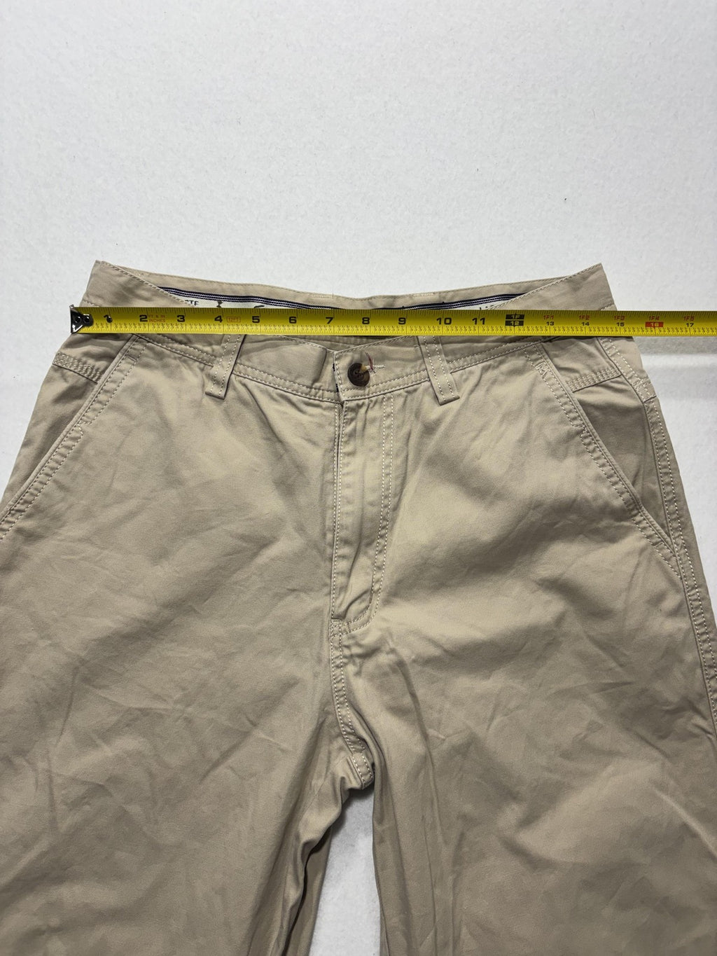 Lacoste Chino Pants Mens 32x32 Beige Straight Leg Cotton Casual Work Croc Logo