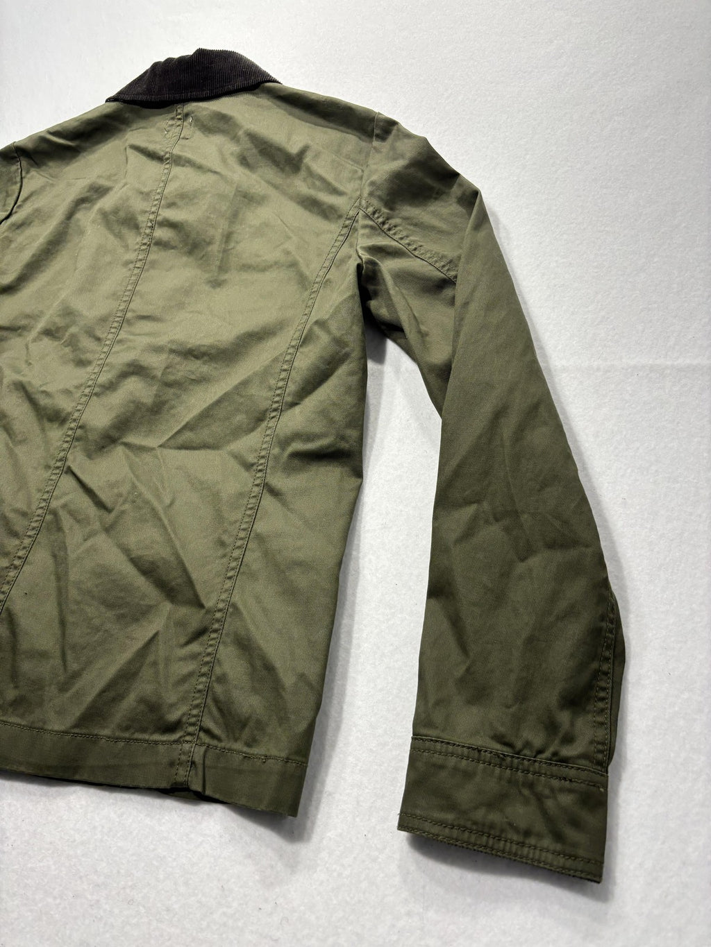 J.Crew Jacket Womens XS Green Utility Military Corduroy Collar Full Zip Pockets