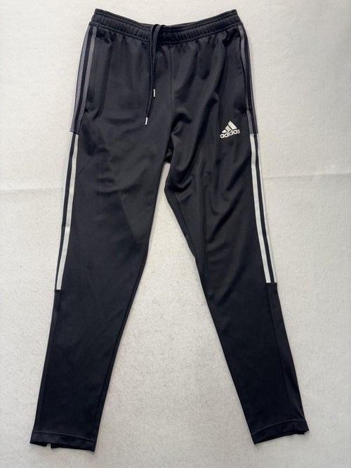 Adidas Track Pants Mens Medium Black AEROREADY Elastic Waist Side Stripe