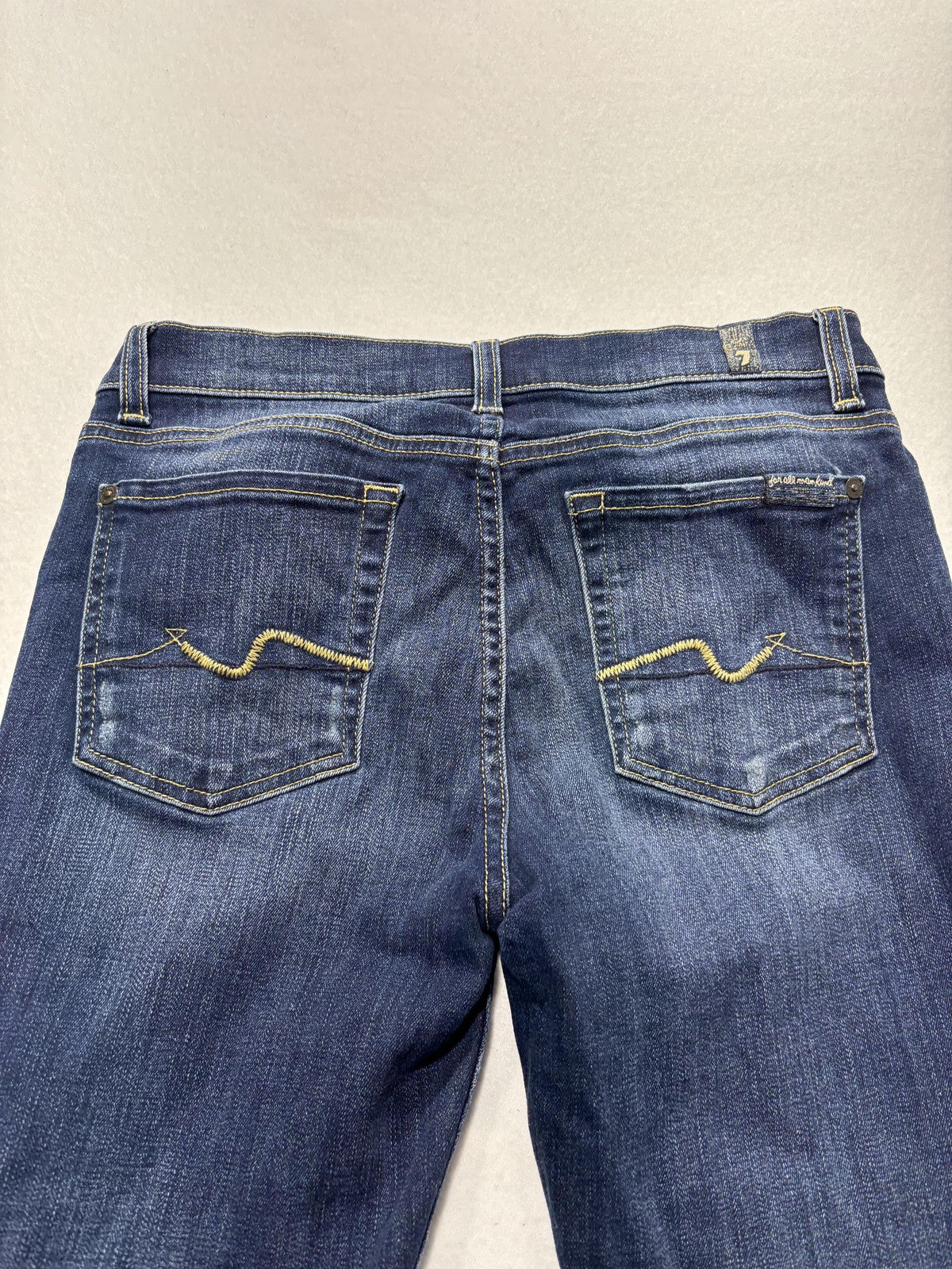 7 For All Mankind Gwenevere Jeans Womens 28 Blue Distressed Ankle Skinny 29x28
